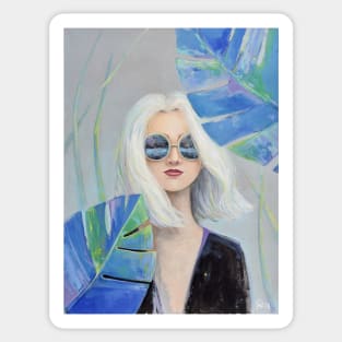 Woman portrait in Tropical Forest Sticker